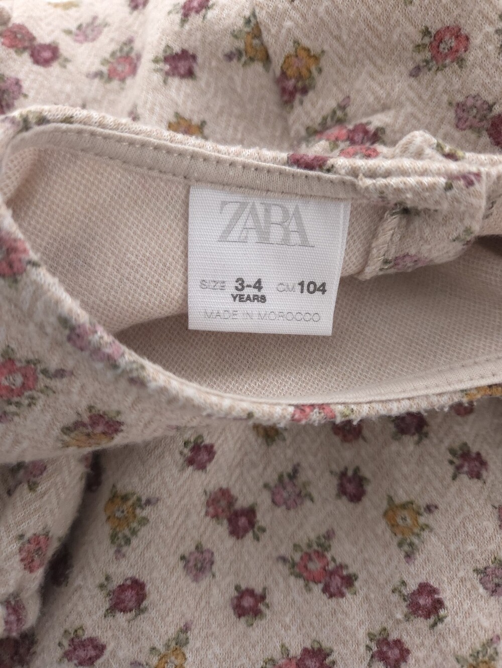 Zara Girls Floral Print Herringbone Dress size 3-4 Years - Picture 15 of 16